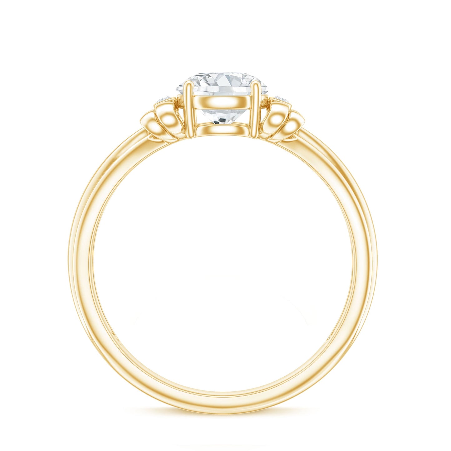 Certified Moissanite Engagement Ring with Bow Ribbon