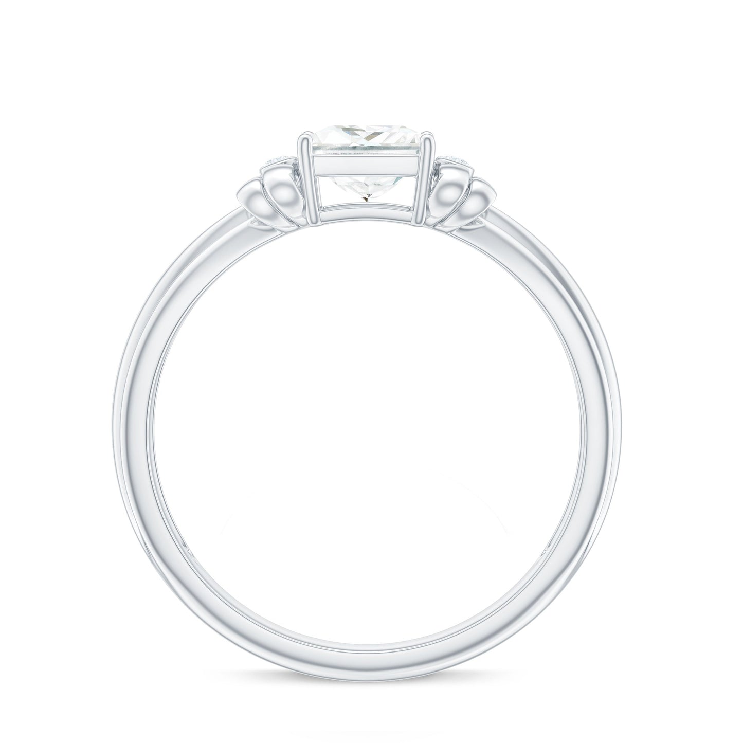 0.7 Carat Princess Cut Certified Moissanite Designer Bow Engagement Ring