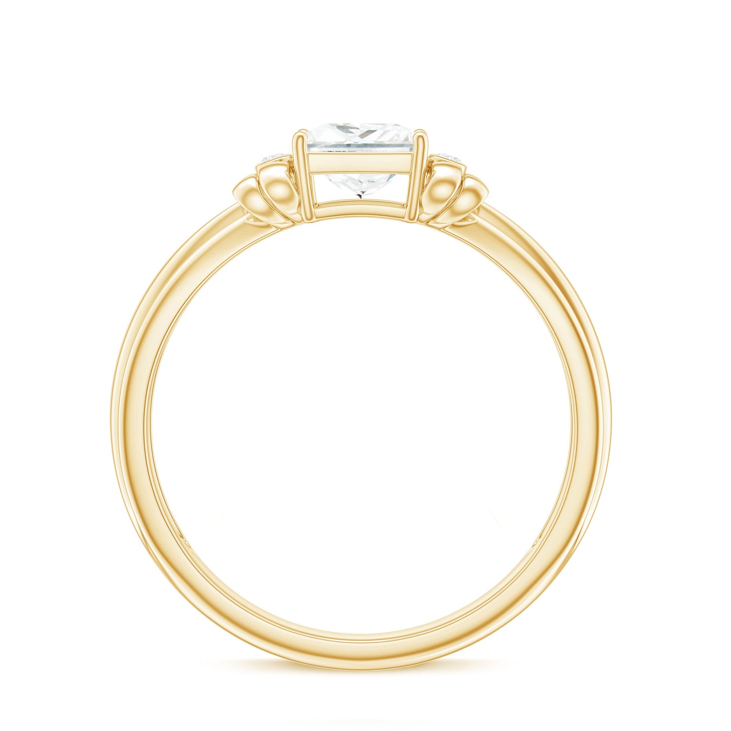 0.7 Carat Princess Cut Certified Moissanite Designer Bow Engagement Ring