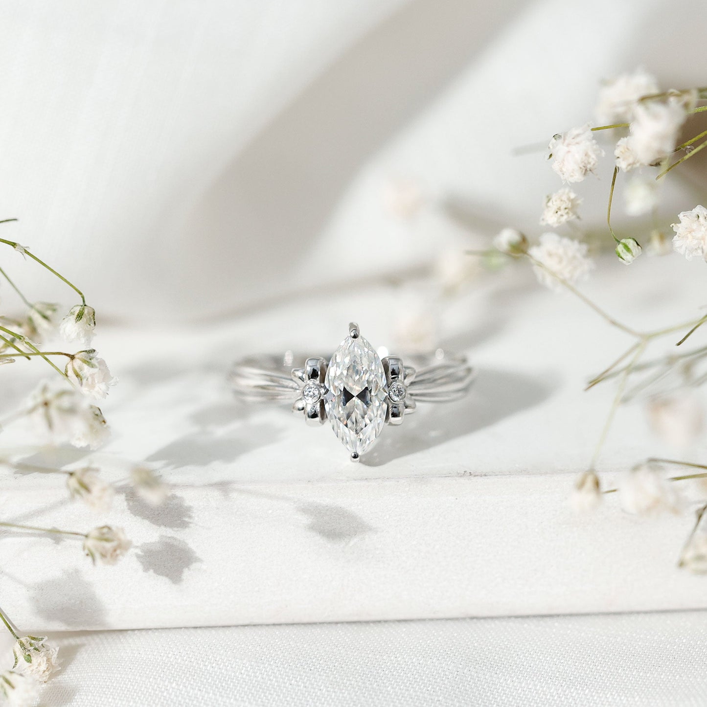 1 Carat Brilliant Cut Certified Moissanite Statement Ring