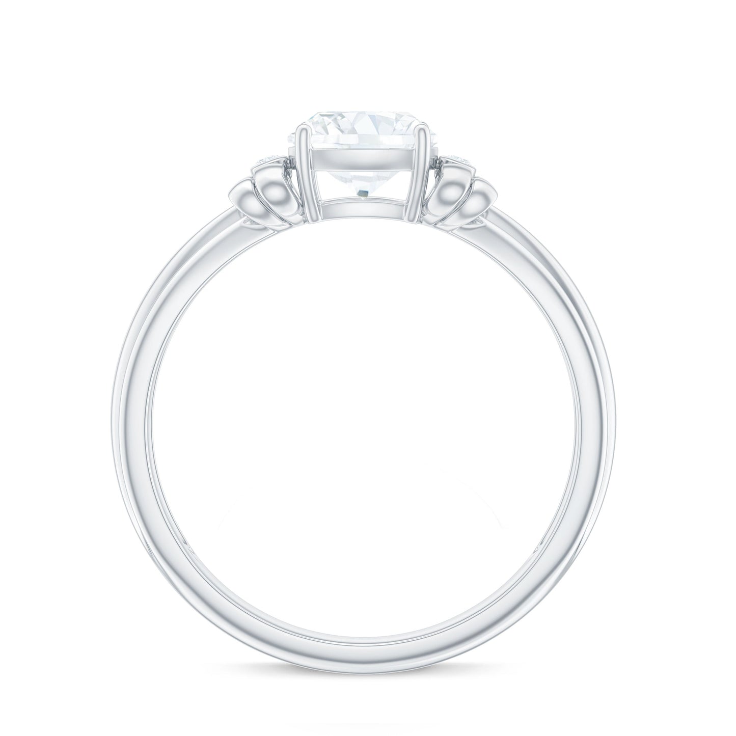 1.7 Carat Cushion Cut Moissanite Designer Solitaire Ring with Engraved Shank