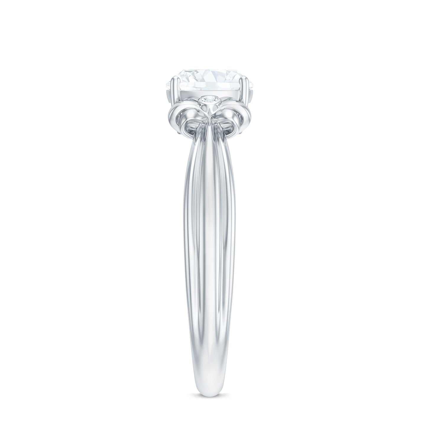 1.7 Carat Cushion Cut Moissanite Designer Solitaire Ring with Engraved Shank