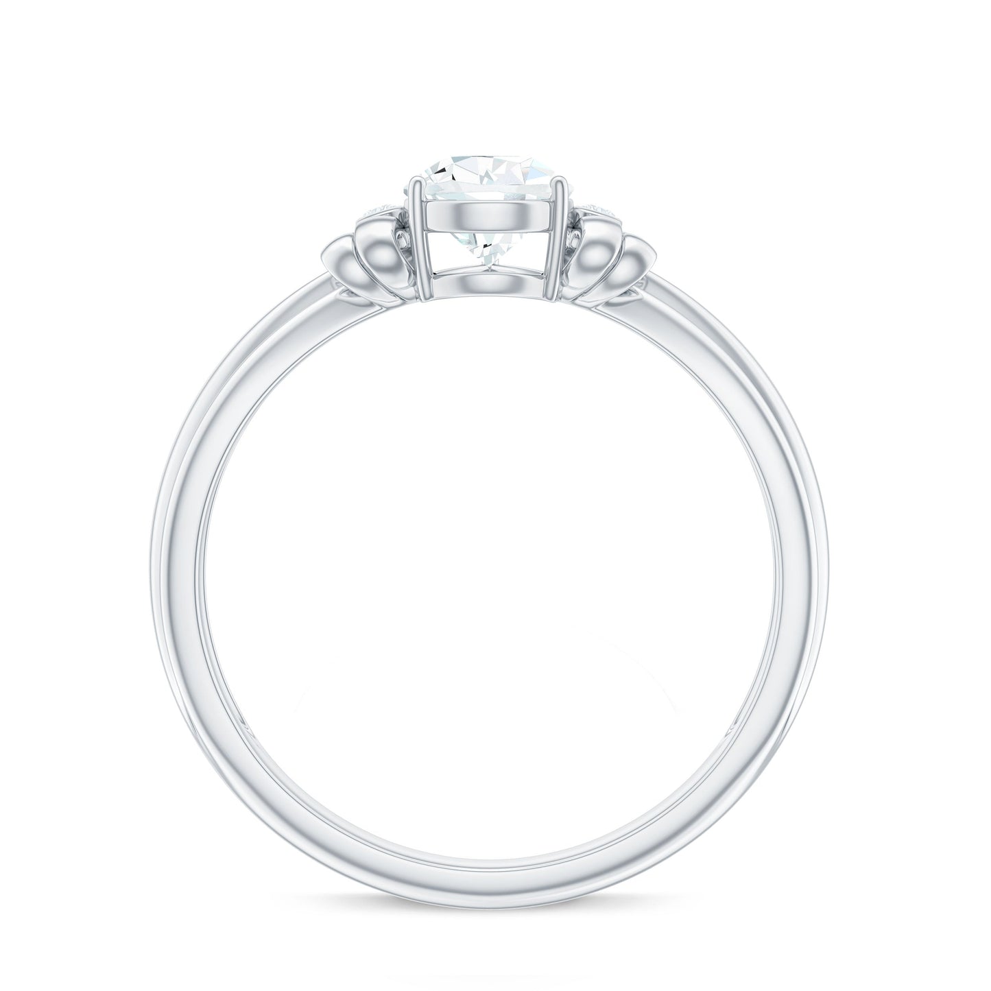 0.7 Carat Pear Shape Moissanite Bow Engagement Ring