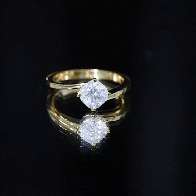 1.7 Carat Cushion Cut Moissanite Bypass Engagement Ring