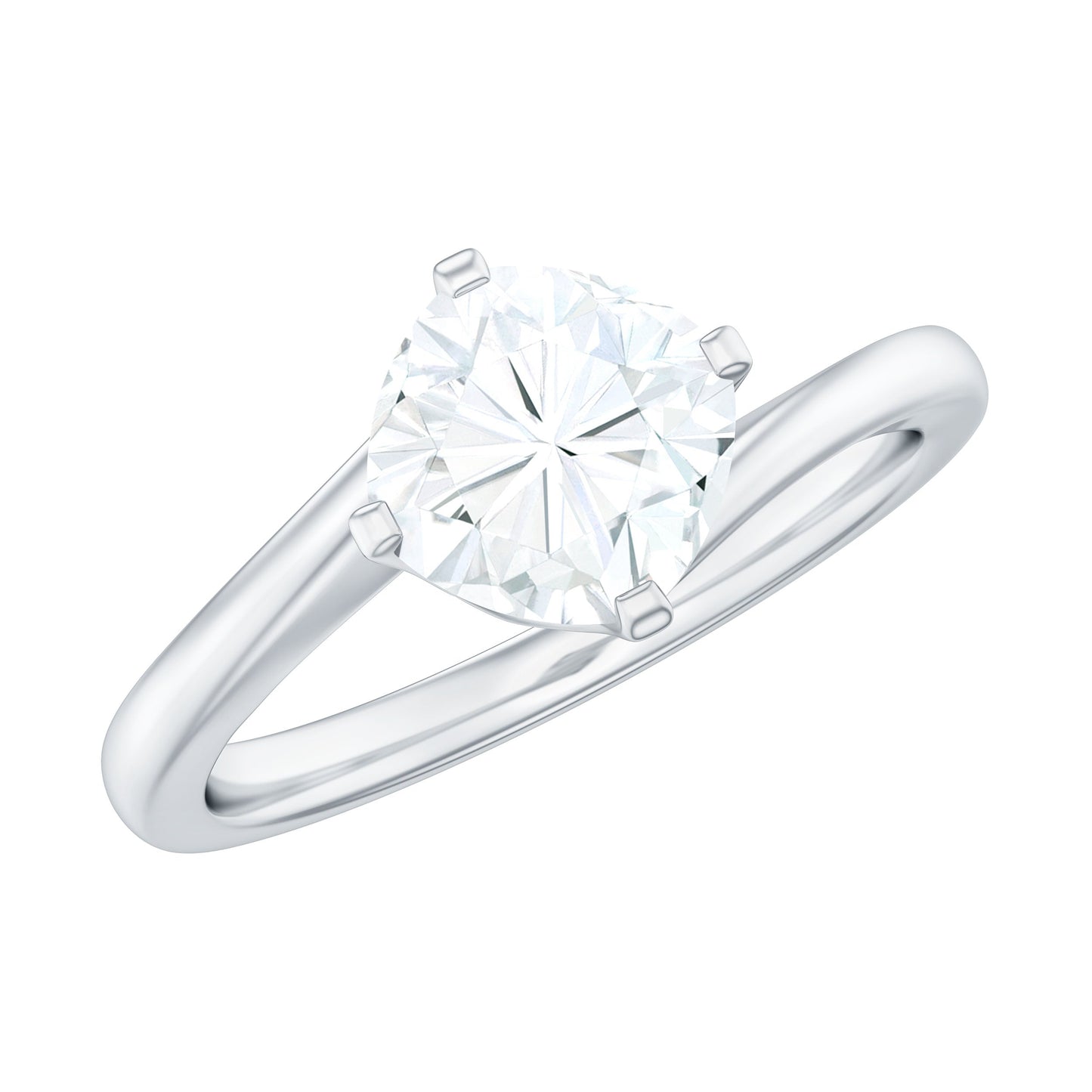 1.7 Carat Cushion Cut Moissanite Bypass Engagement Ring