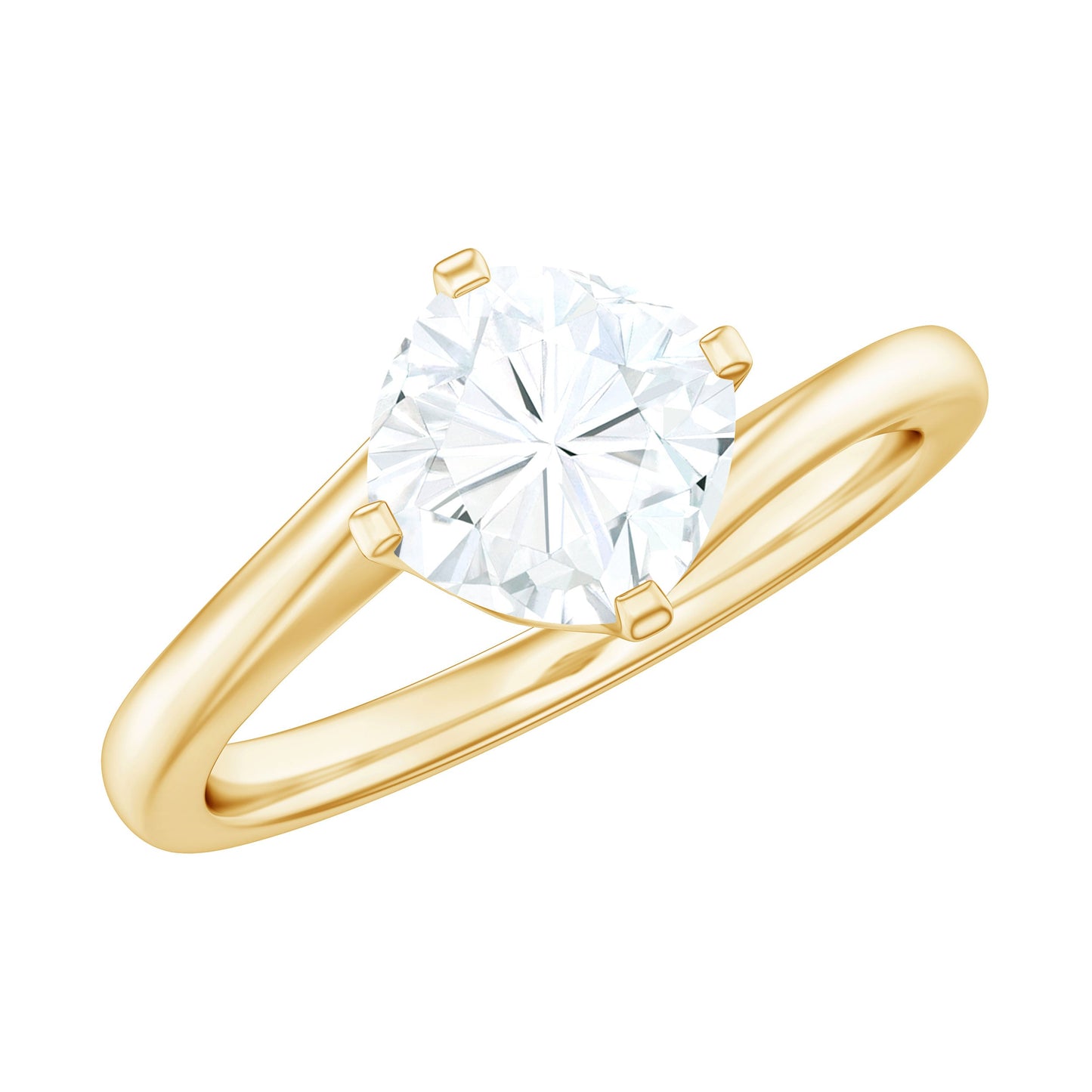 1.7 Carat Cushion Cut Moissanite Bypass Engagement Ring