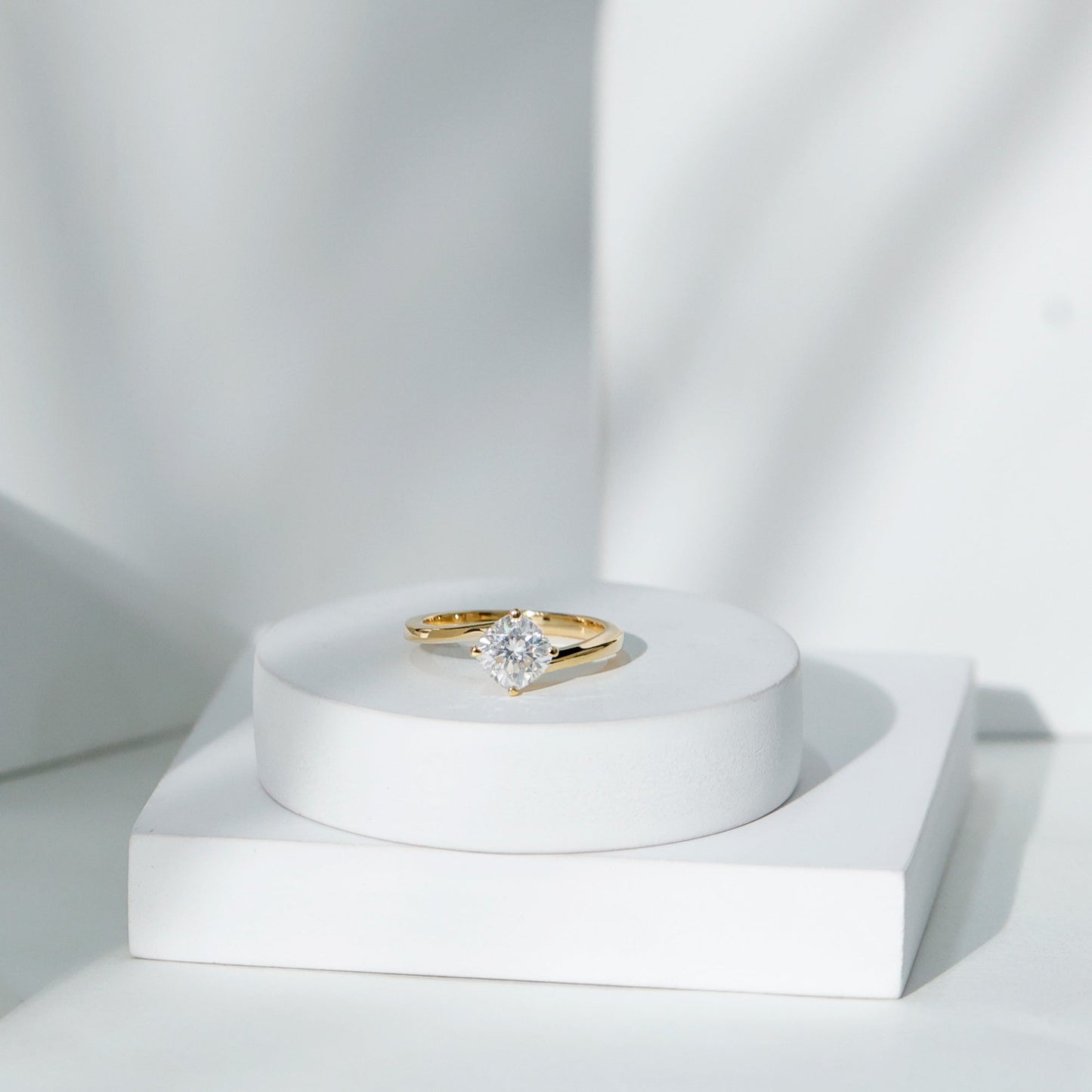 1.7 Carat Cushion Cut Moissanite Bypass Engagement Ring