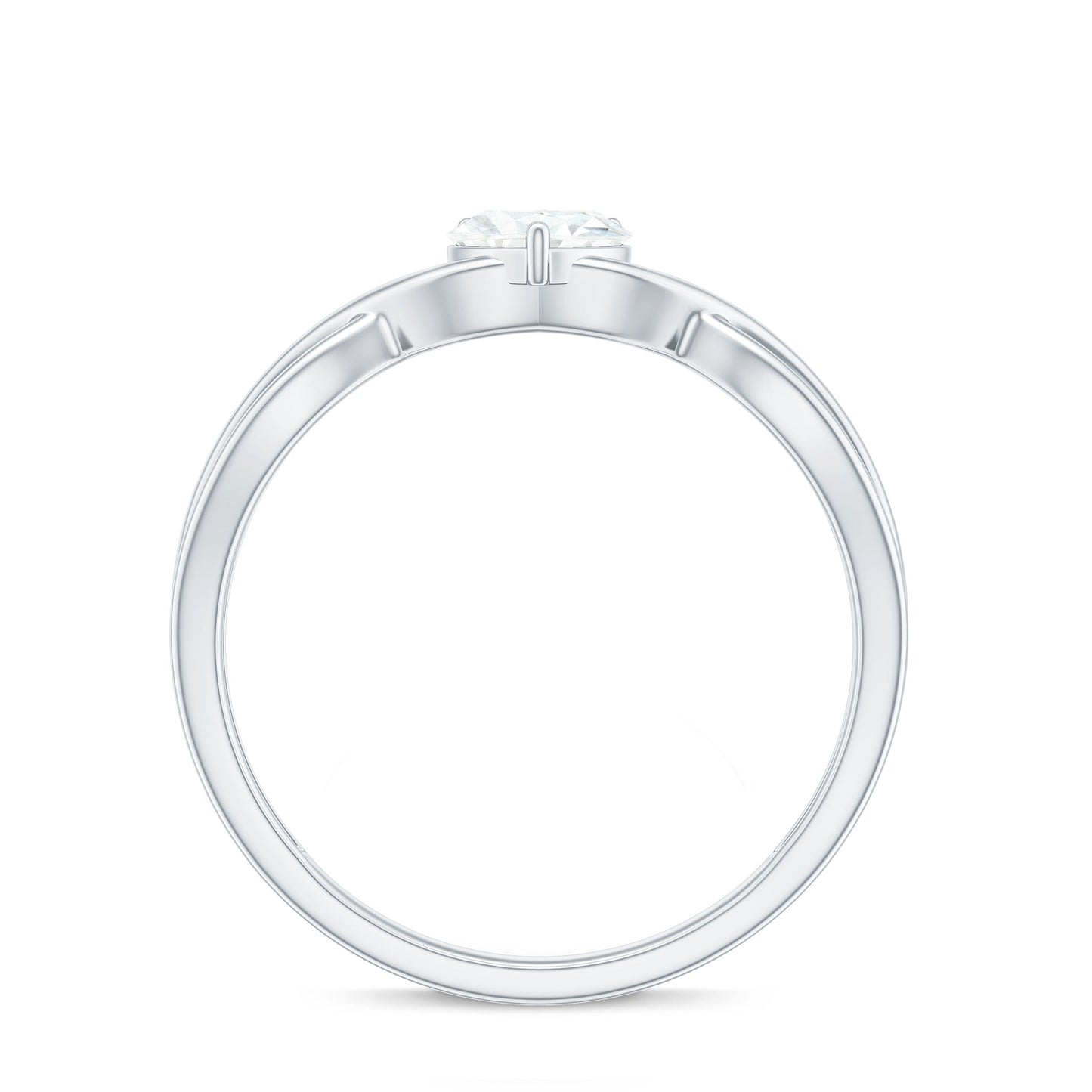 Heart Shape Moissanite Promise Ring with Crossover Band