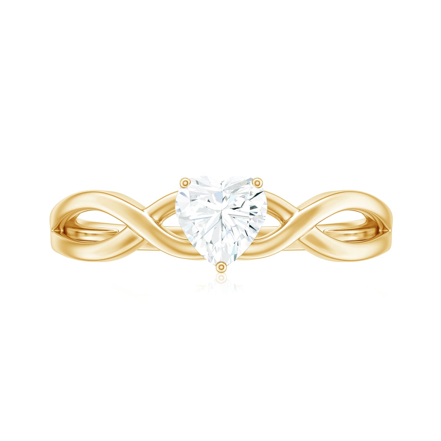 Heart Shape Moissanite Promise Ring with Crossover Band