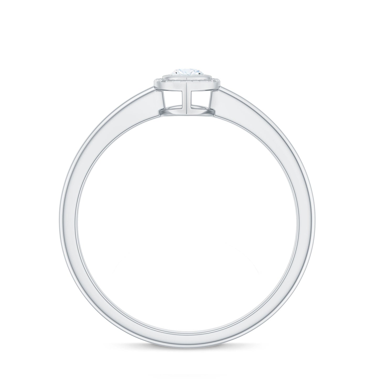 Marquise Cut Moissanite Solitaire Ring in Bezel Setting