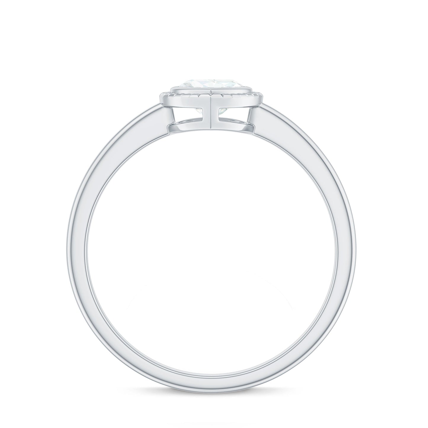 0.5 Carat Moissanite Heart Promise Ring in Bezel Setting
