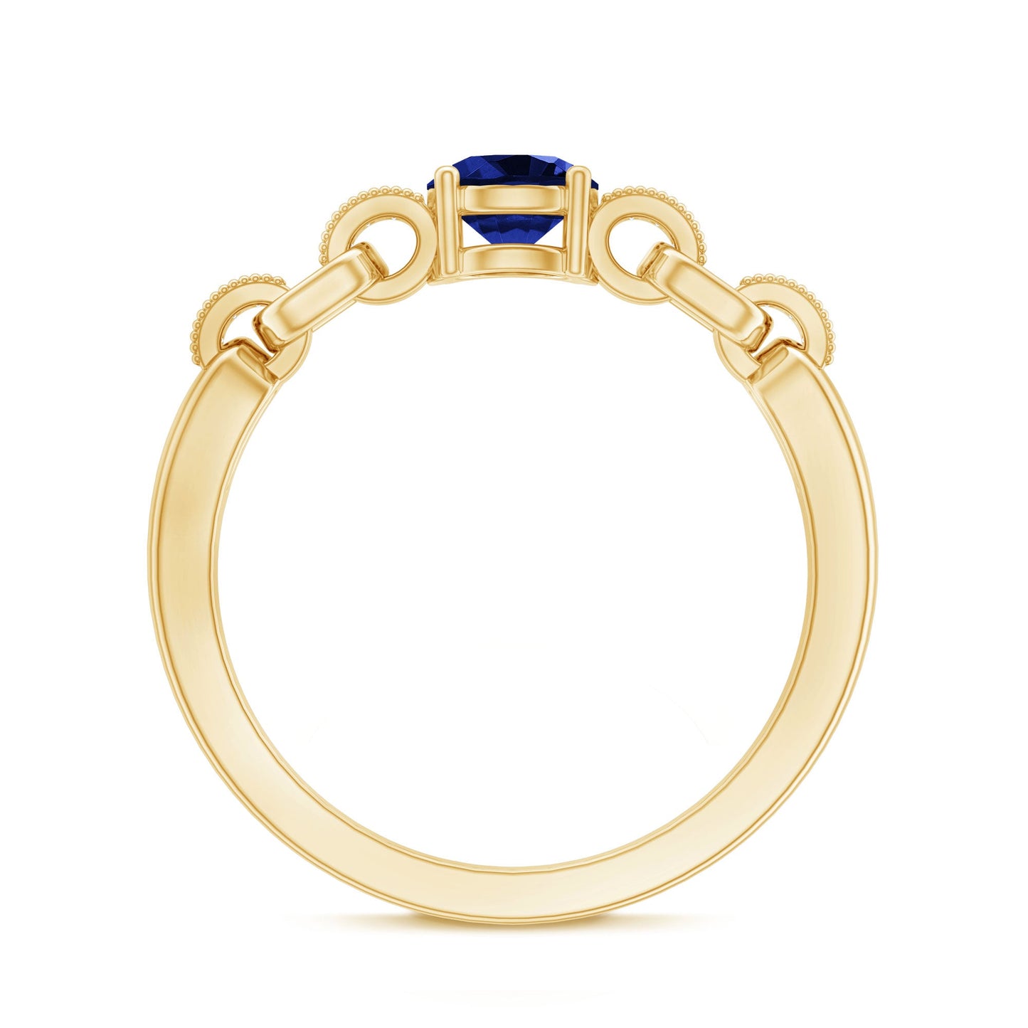 Certified 0.6 Carat Lab Grown Blue Sapphire Promise Ring with Diamond for Women