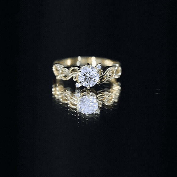 Lab Grown Diamond Art Deco Engagement Ring