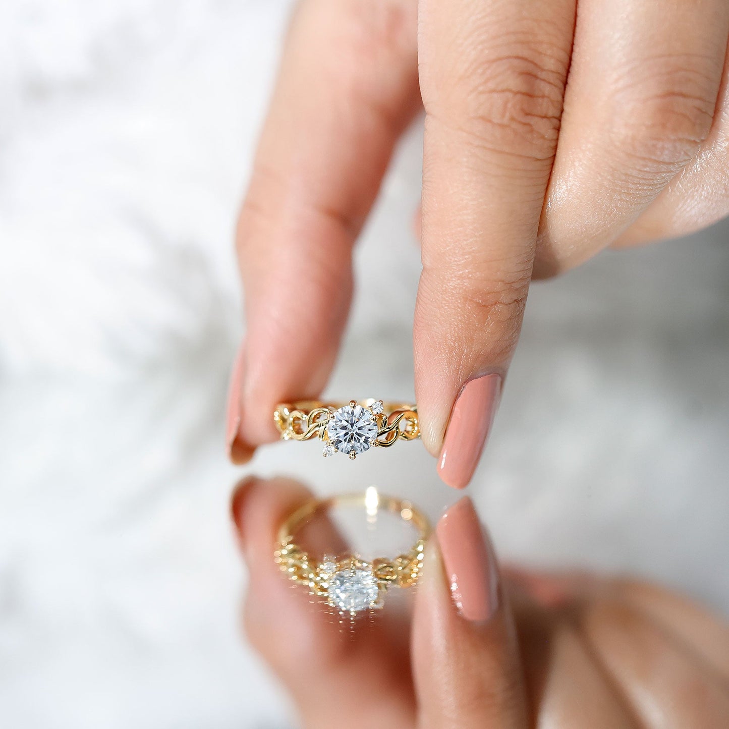 Lab Grown Diamond Art Deco Engagement Ring
