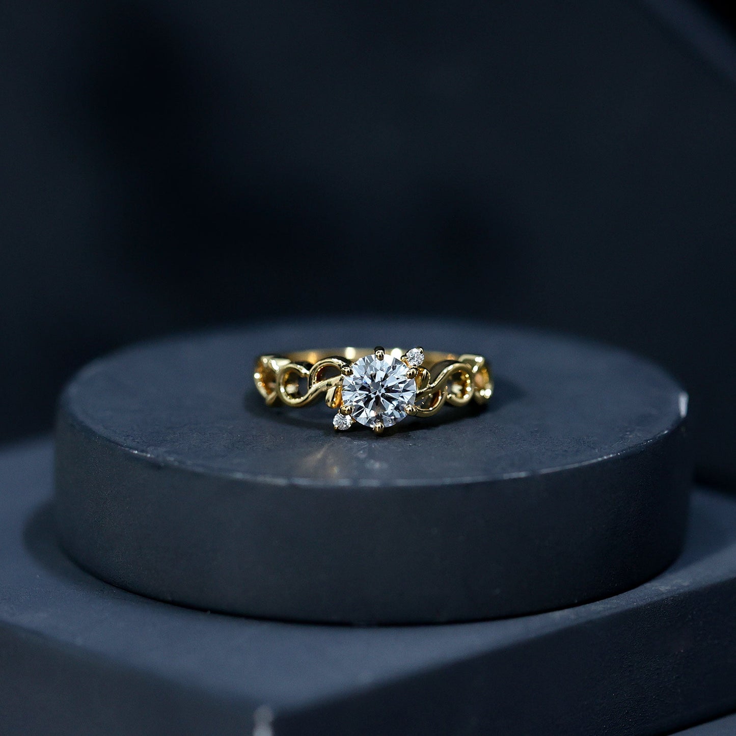 Lab Grown Diamond Art Deco Engagement Ring