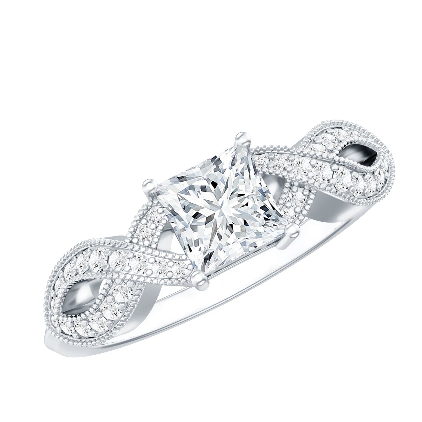 Lab Grown Diamond Princess Cut Engagement Ring For Her