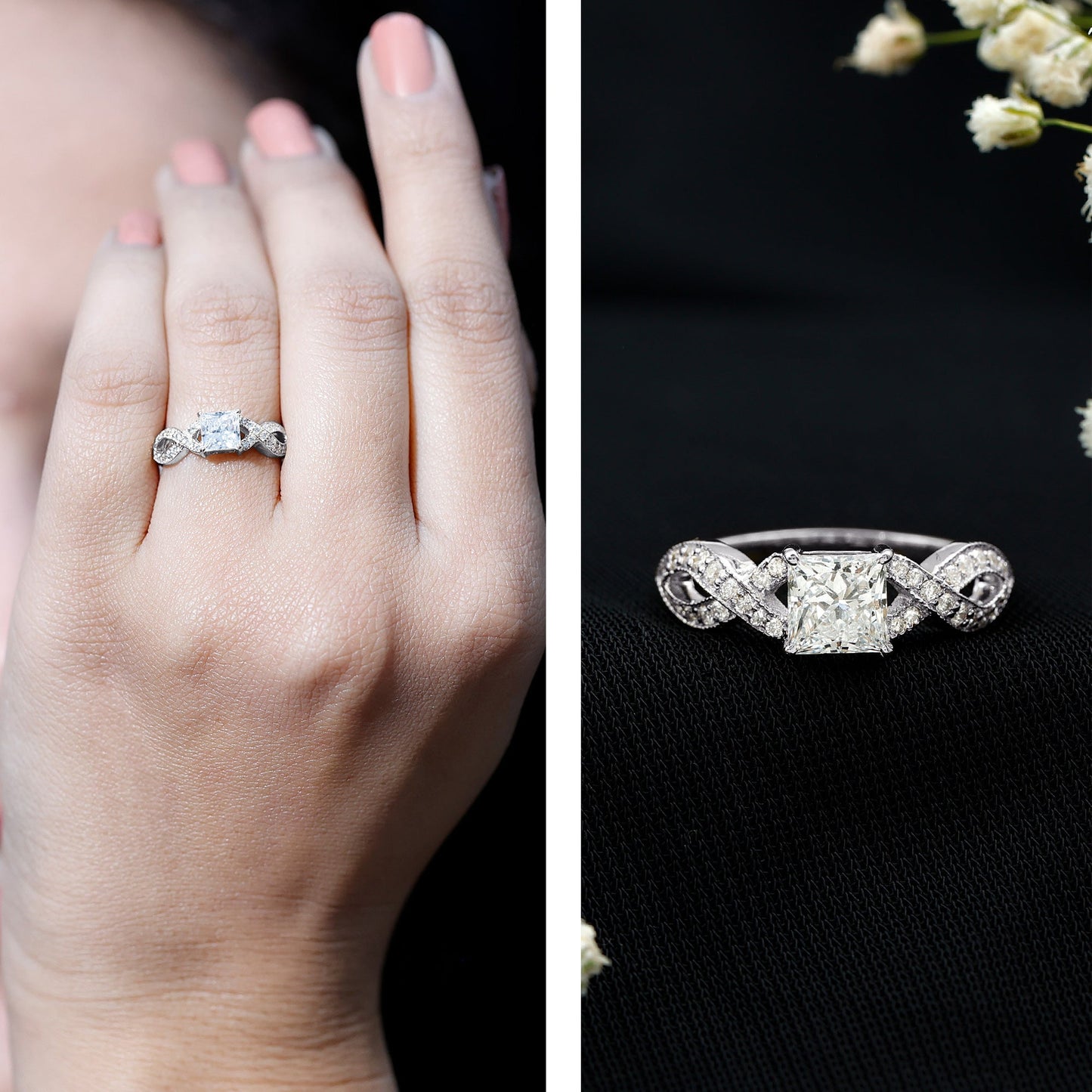 Lab Grown Diamond Princess Cut Engagement Ring For Her