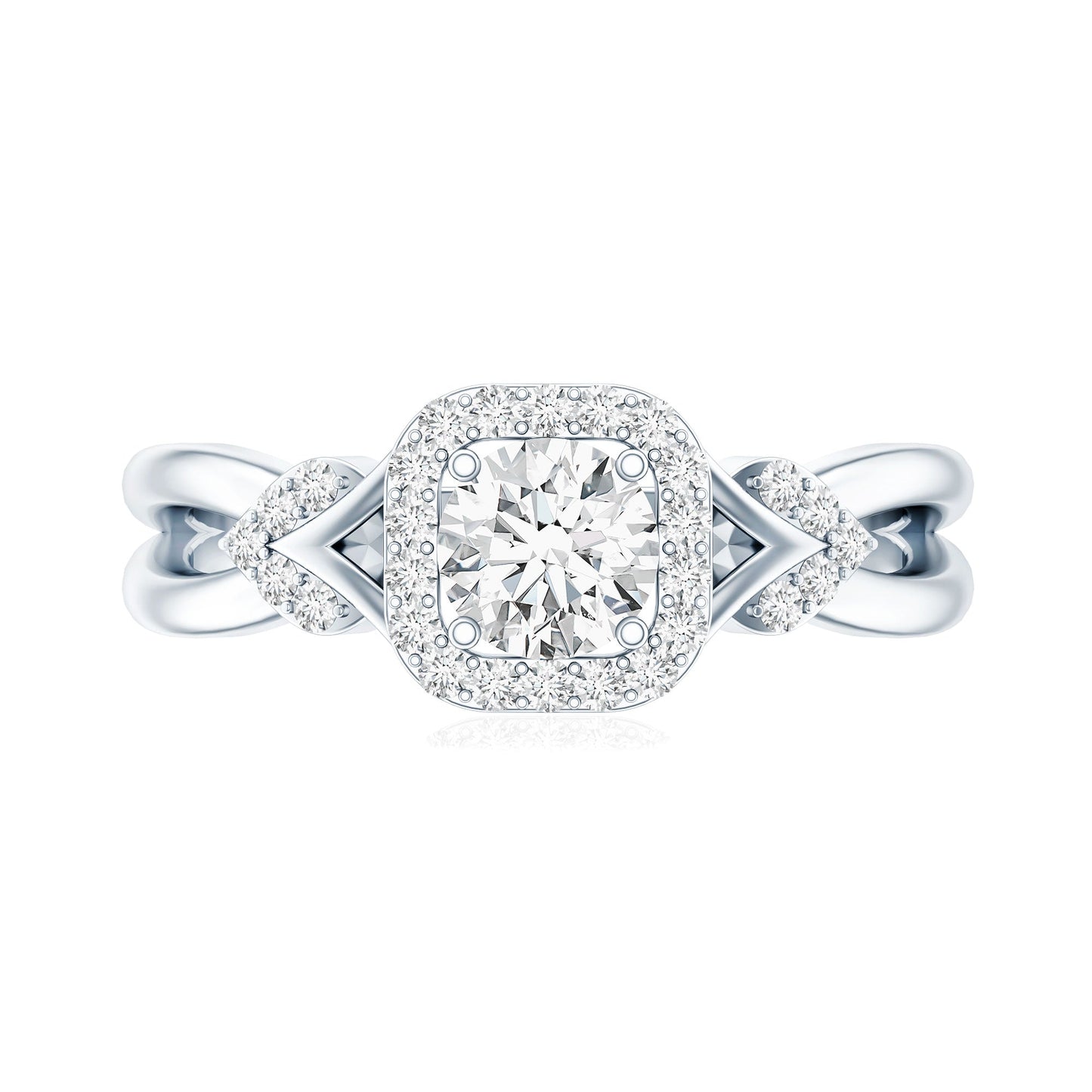Lab Grown Diamond Halo Engagement Ring