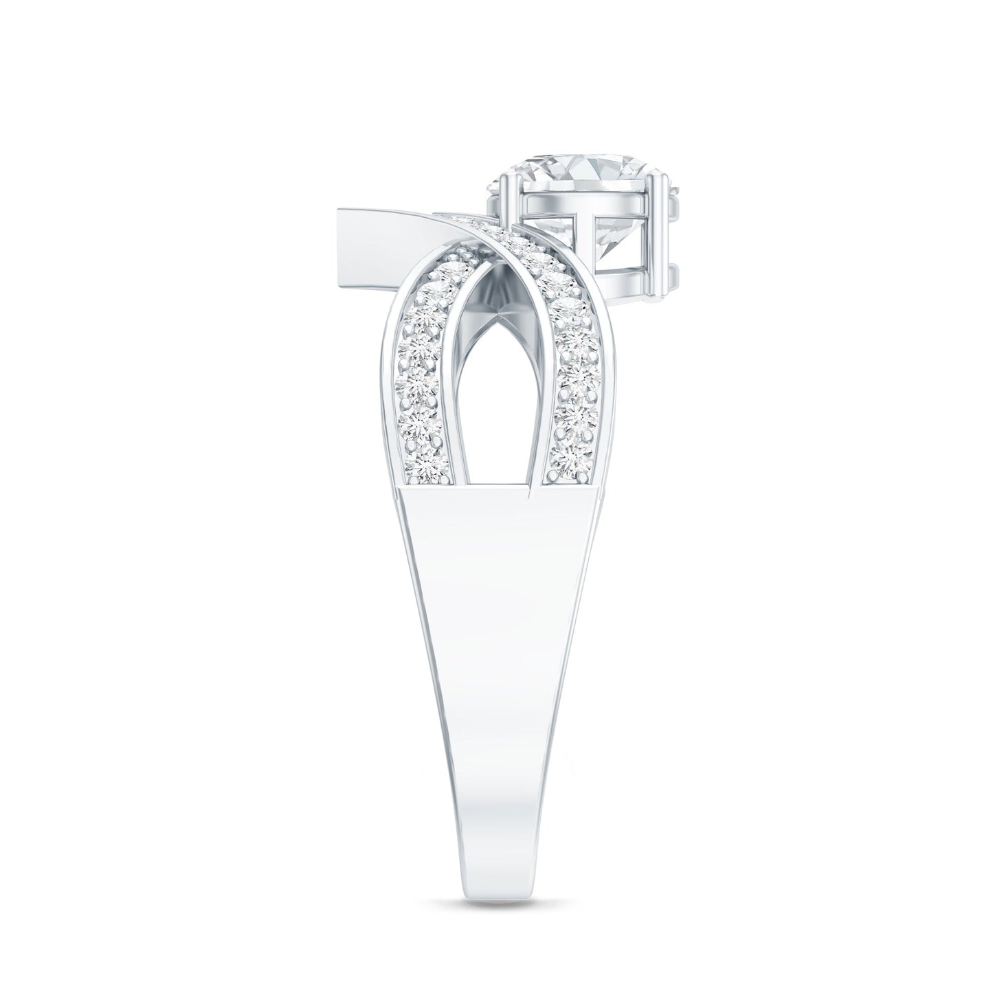 Certified Lab Grown Diamond Designer Solitaire Engagement Ring