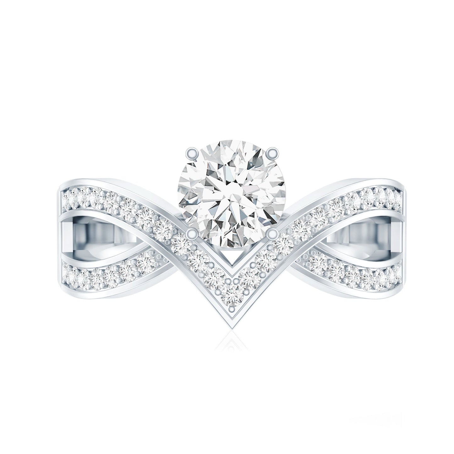 Certified Lab Grown Diamond Designer Solitaire Engagement Ring