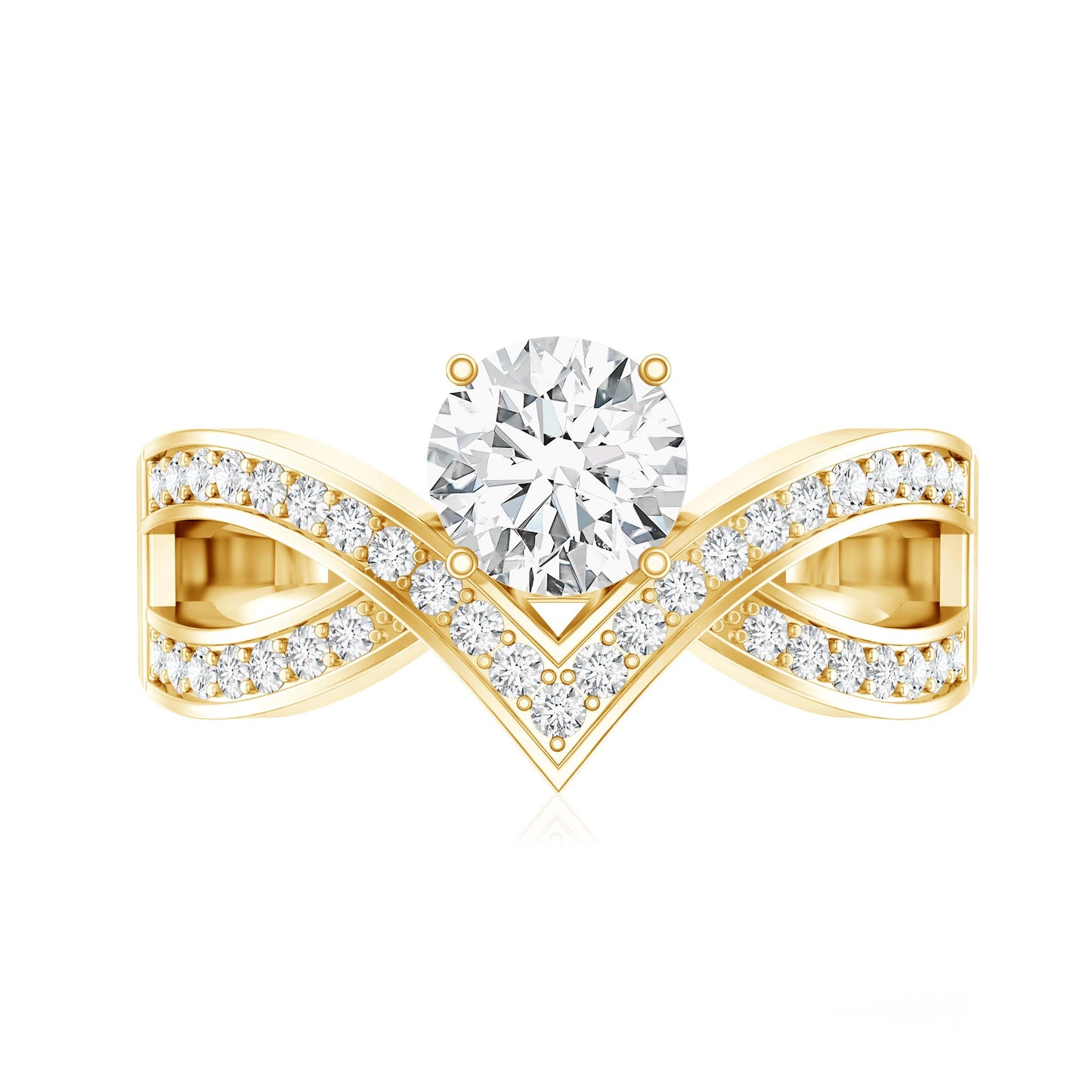 Certified Lab Grown Diamond Designer Solitaire Engagement Ring
