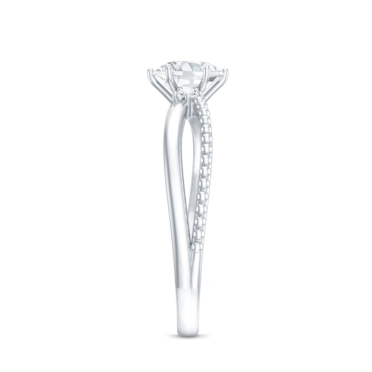 Lab Grown Diamond Solitaire Splt Shank Engagement Ring
