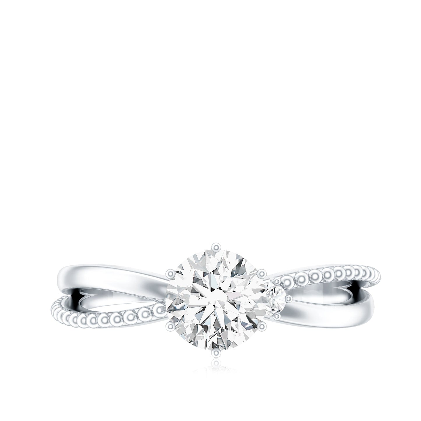 Lab Grown Diamond Solitaire Splt Shank Engagement Ring