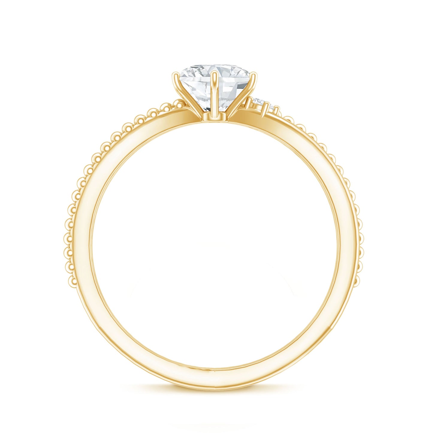 Lab Grown Diamond Solitaire Splt Shank Engagement Ring