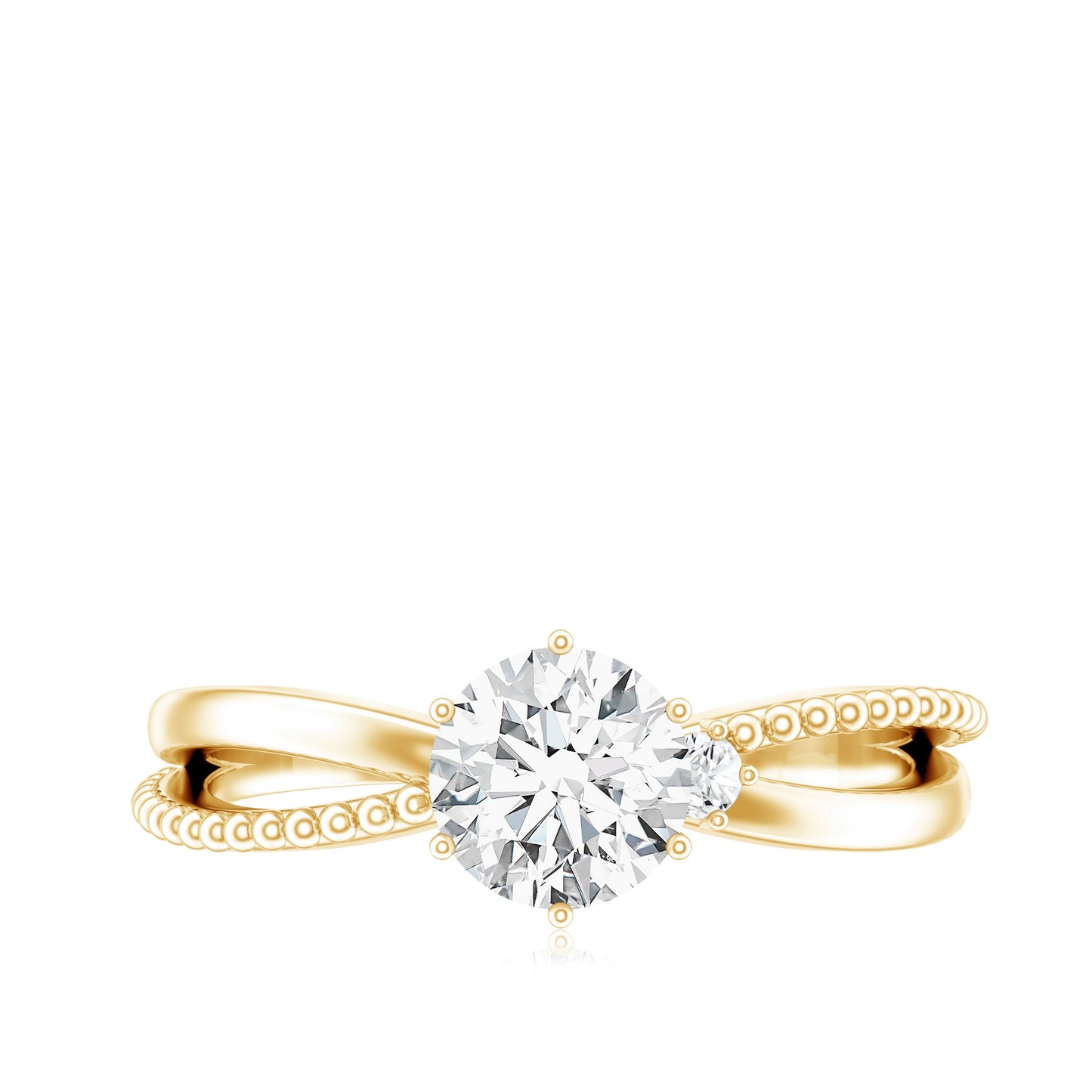 Lab Grown Diamond Solitaire Splt Shank Engagement Ring