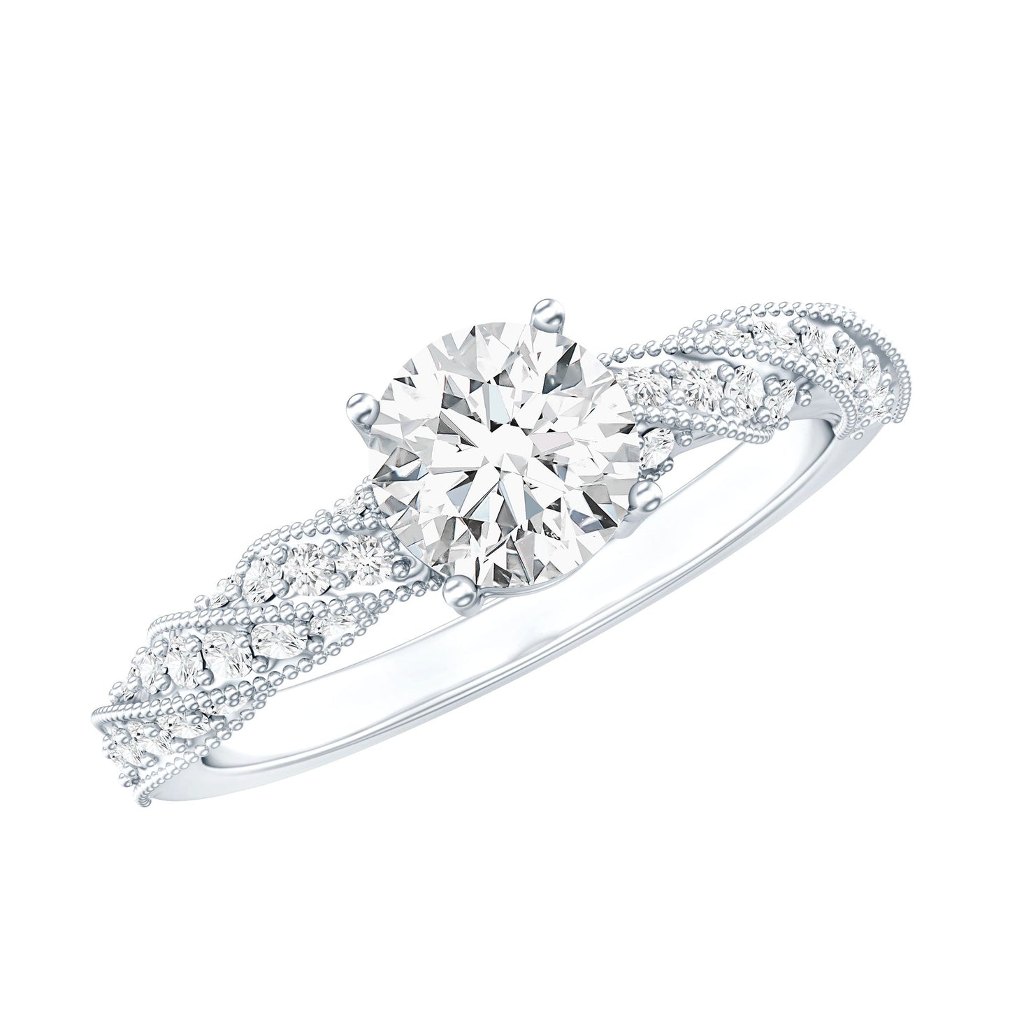 Round Shape Lab Grown Diamond Solitaire Engagement Ring