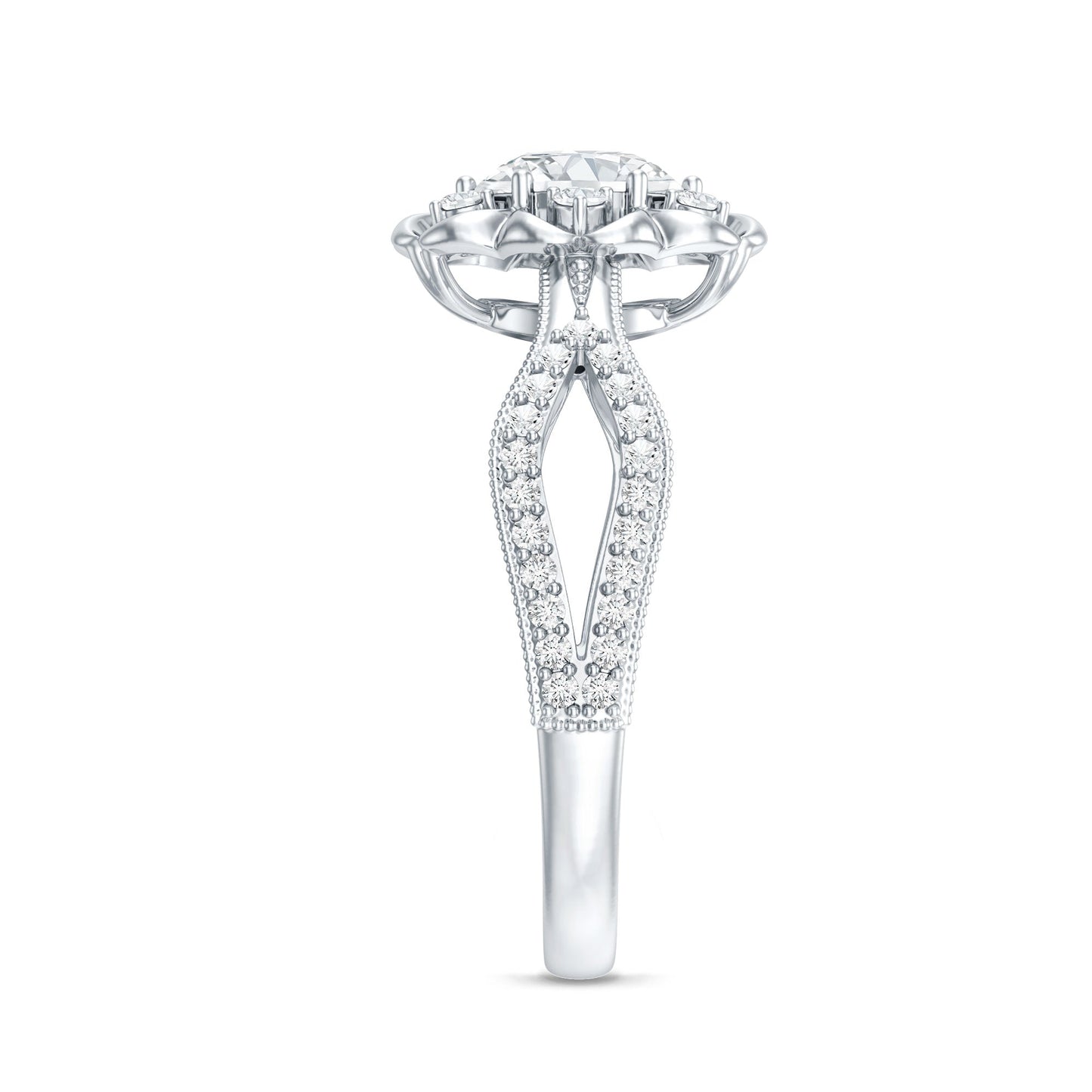 Nature Inspired Lab Grown Diamond Engagement Ring