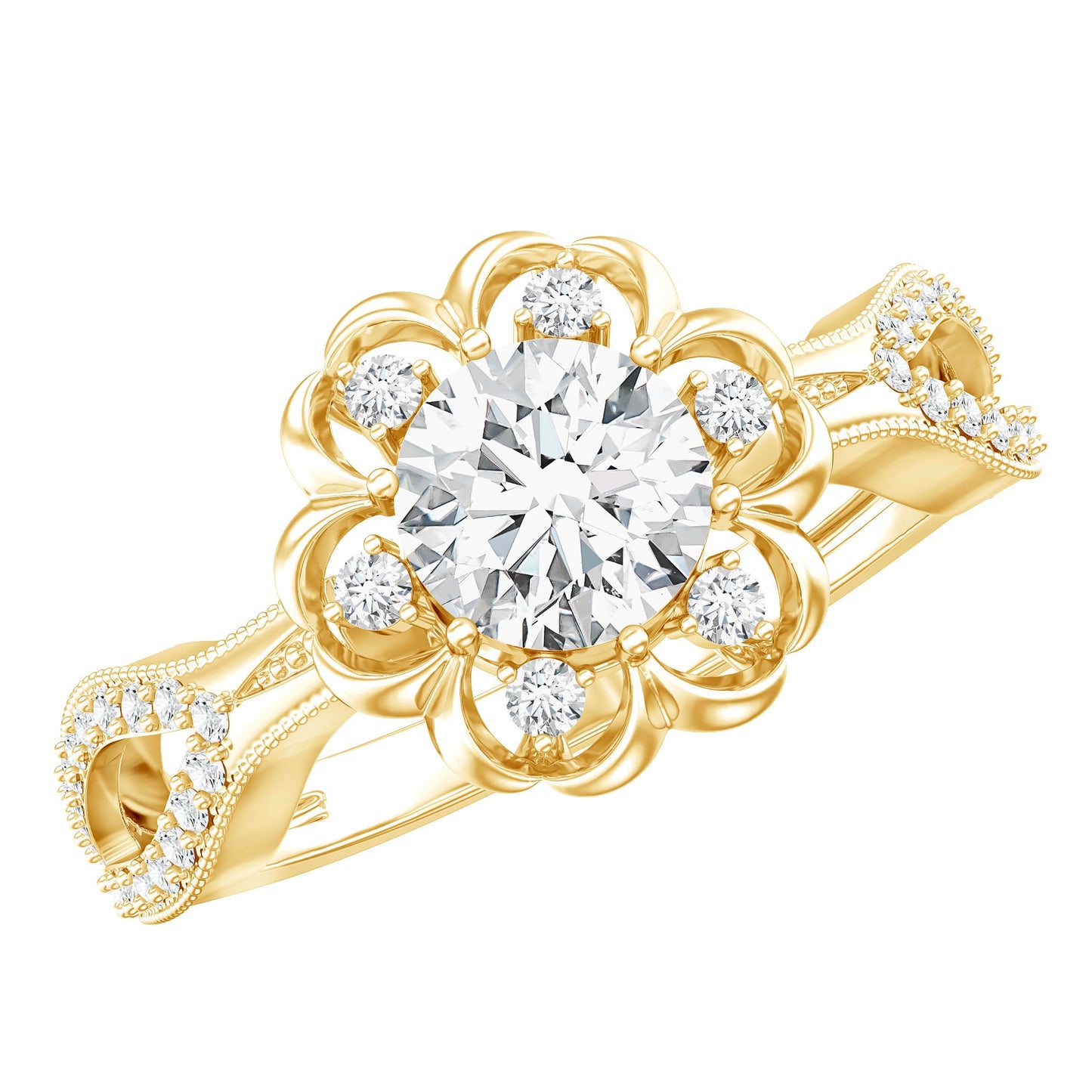 Nature Inspired Lab Grown Diamond Engagement Ring