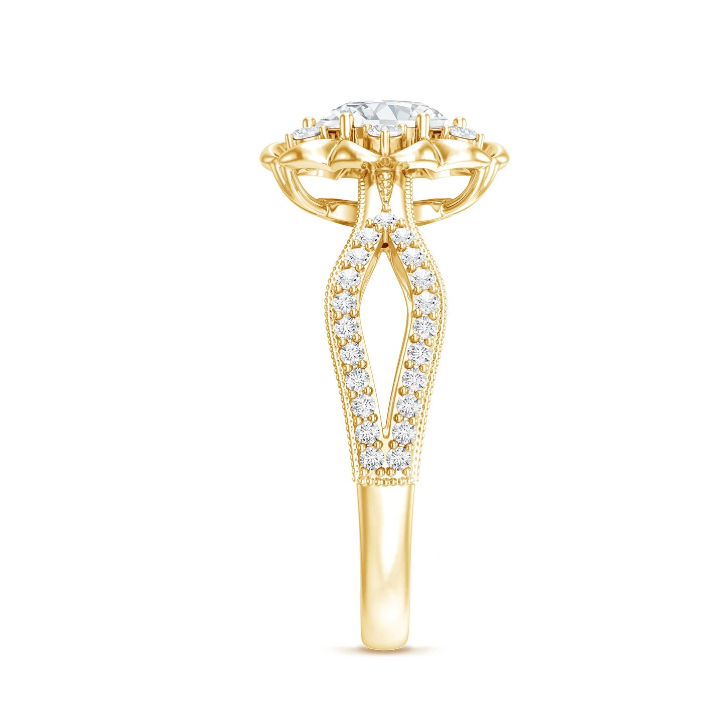 Nature Inspired Lab Grown Diamond Engagement Ring