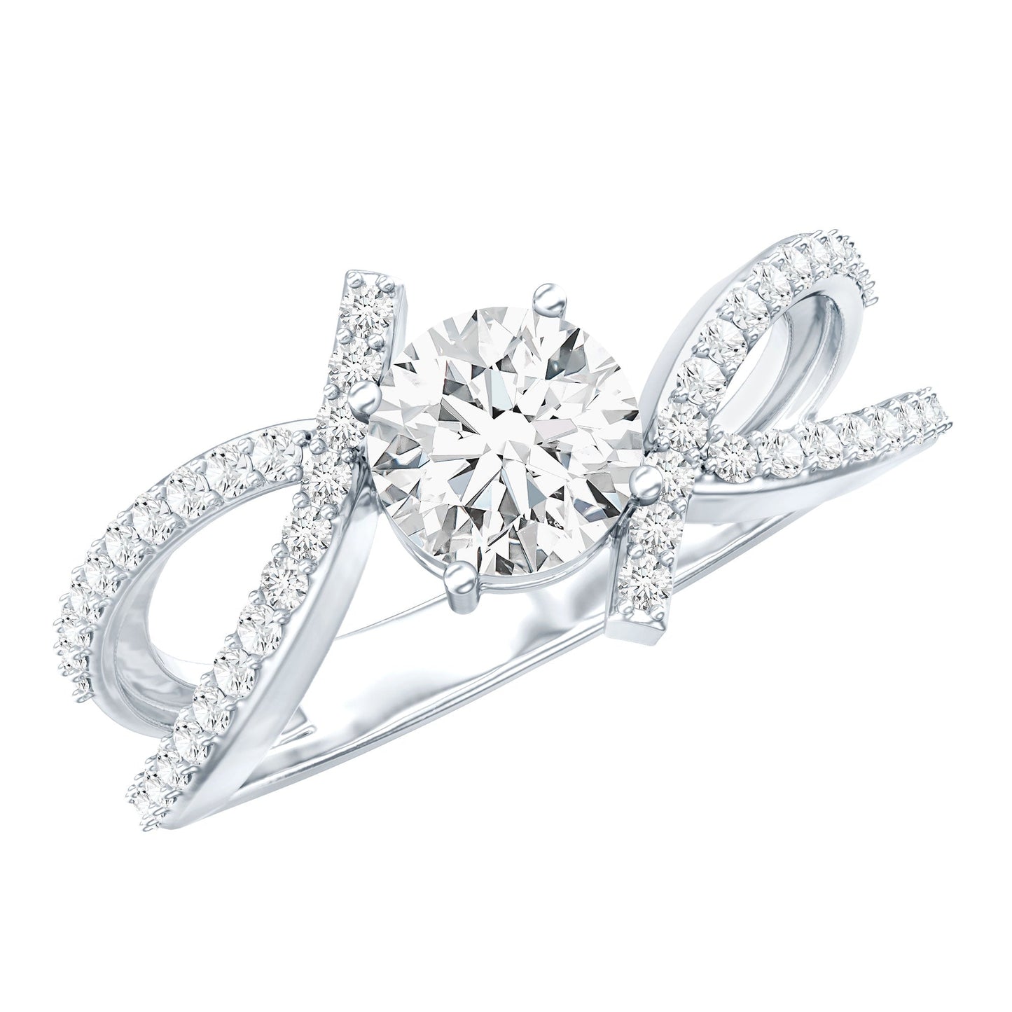 Certified Lab Grown Diamond Bypass Engagement Ring