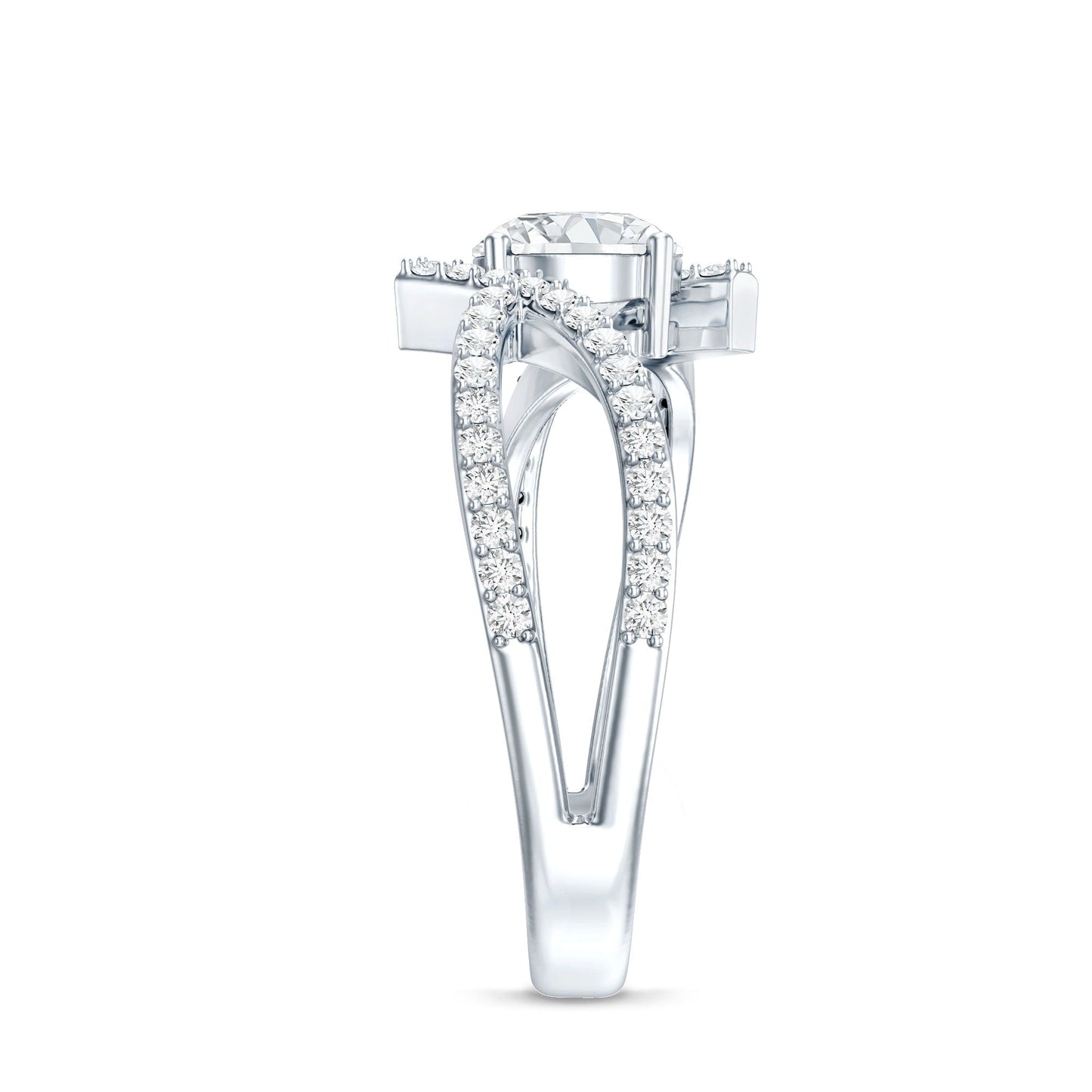 Certified Lab Grown Diamond Bypass Engagement Ring