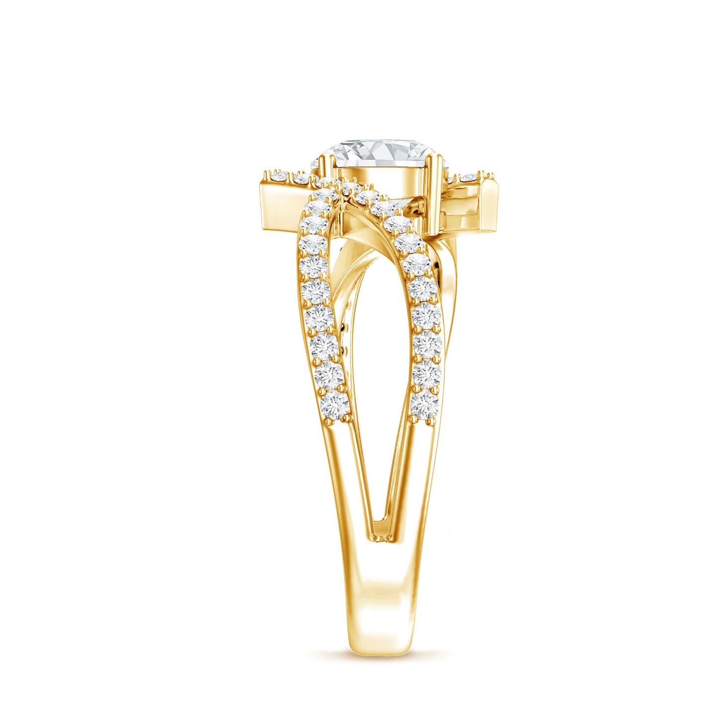Certified Lab Grown Diamond Bypass Engagement Ring