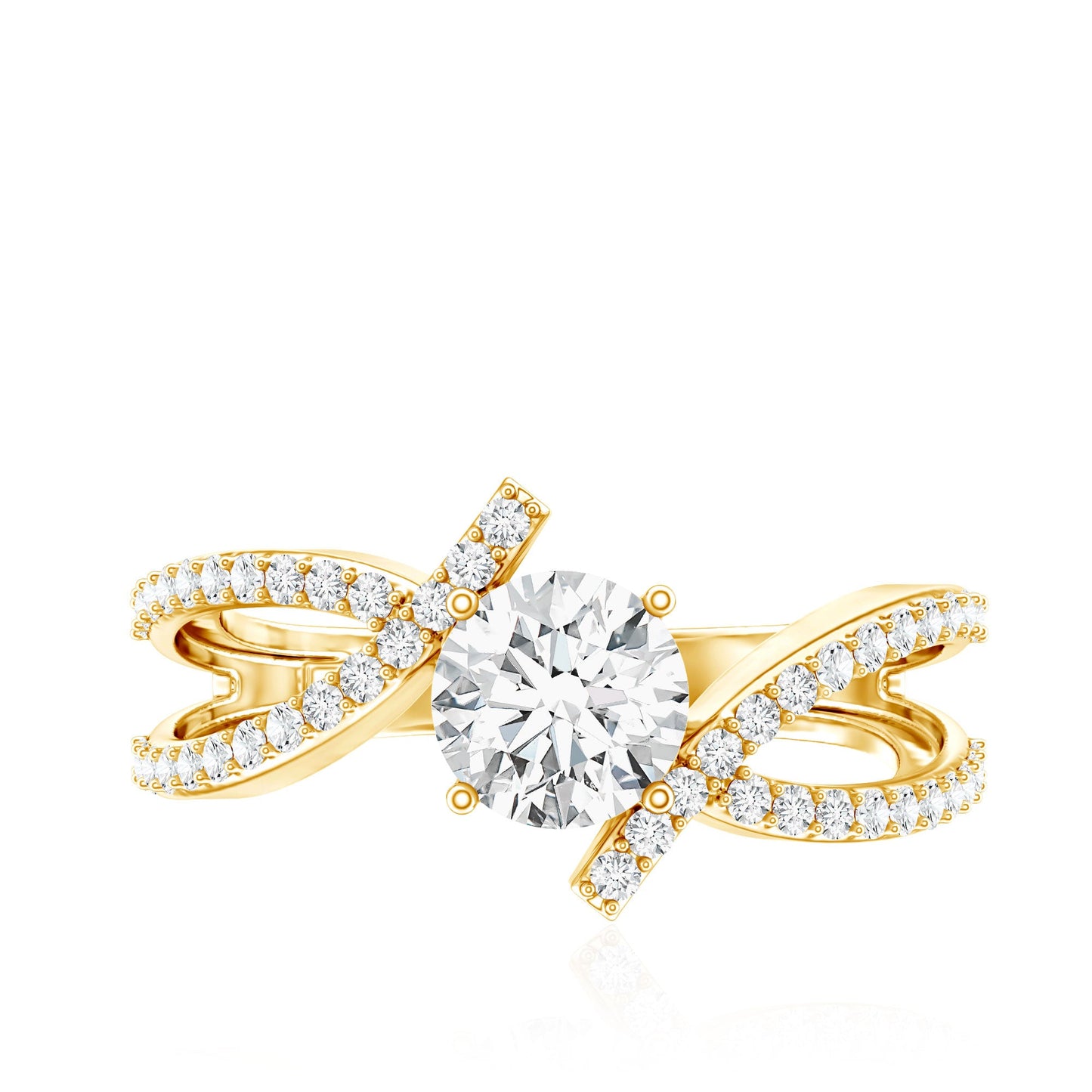 Certified Lab Grown Diamond Bypass Engagement Ring