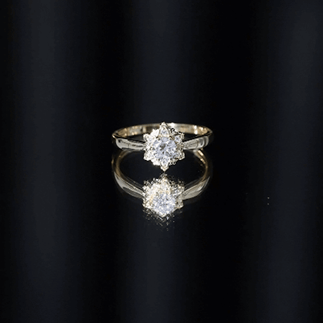 Certified Lab Grown Diamond Floral Engagement Ring for Women