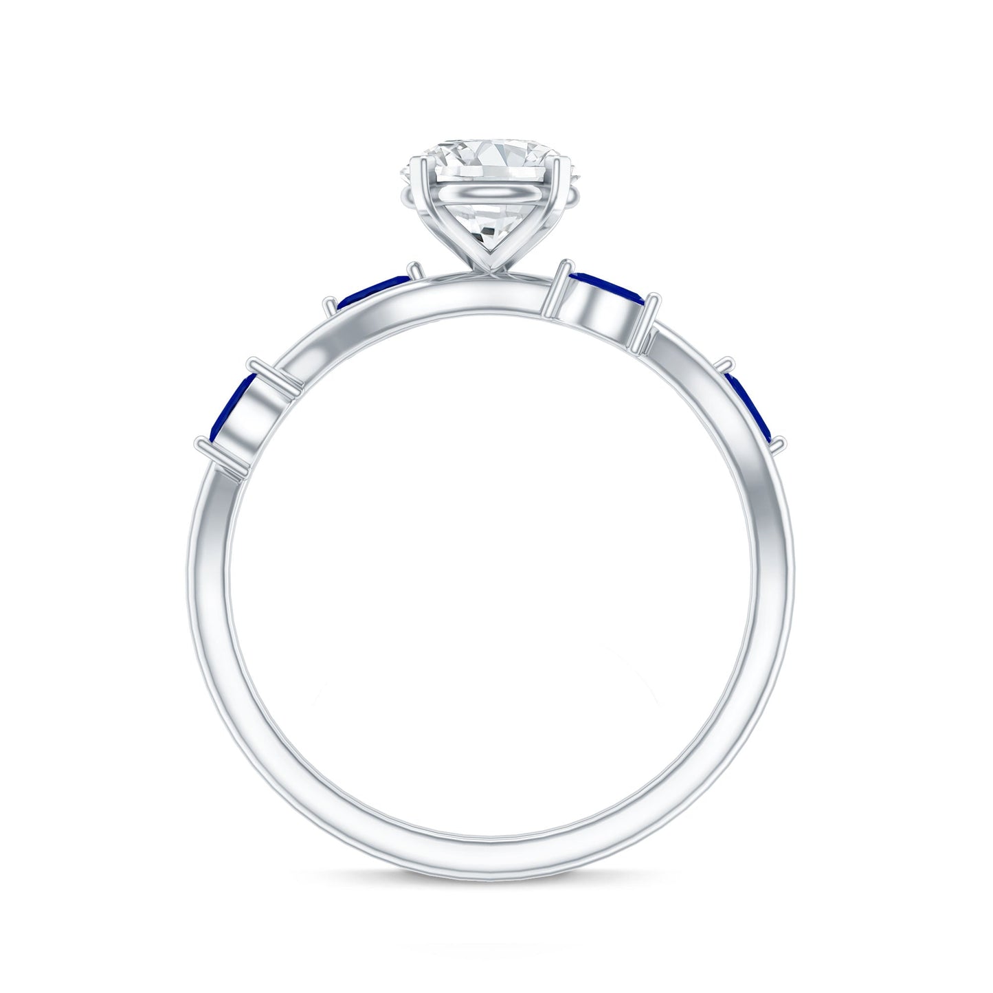 Certified Lab Grown Diamond Engagement Ring with Sapphire