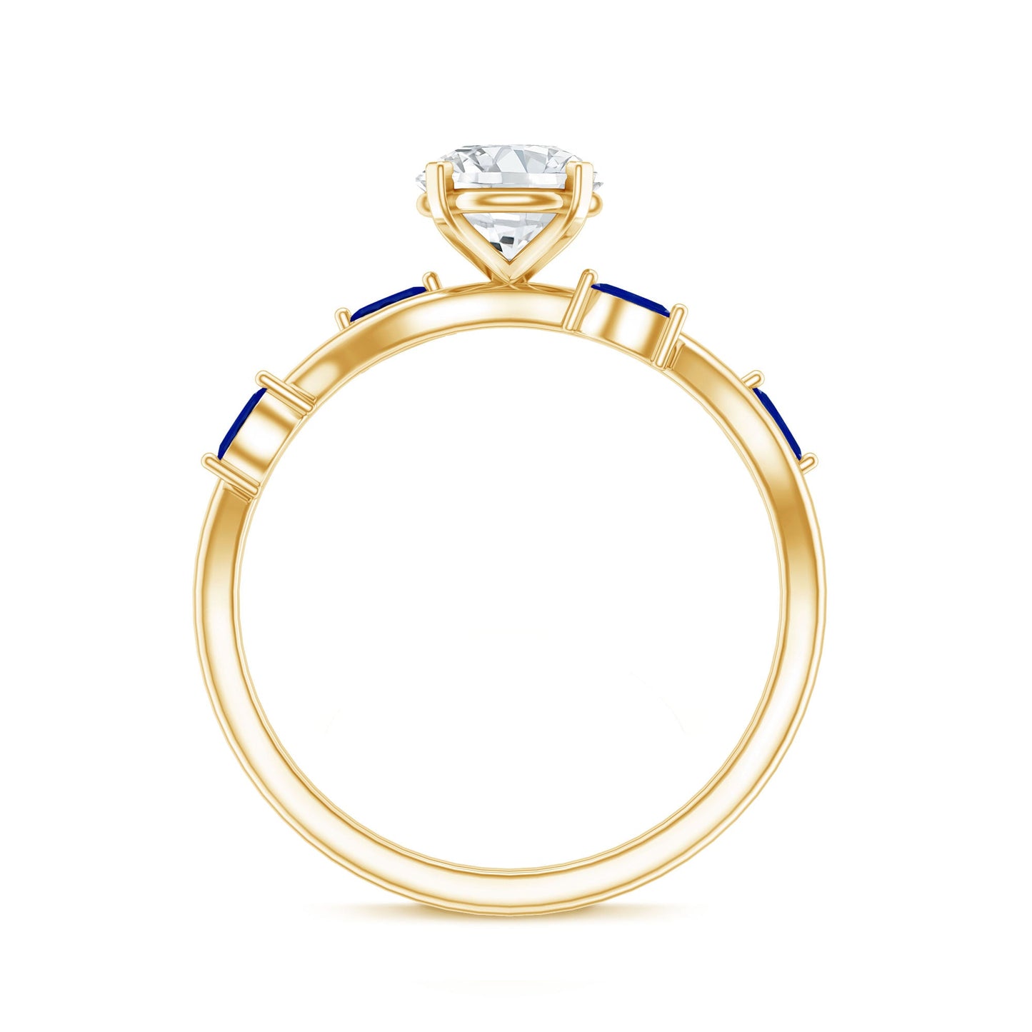 Certified Lab Grown Diamond Engagement Ring with Sapphire