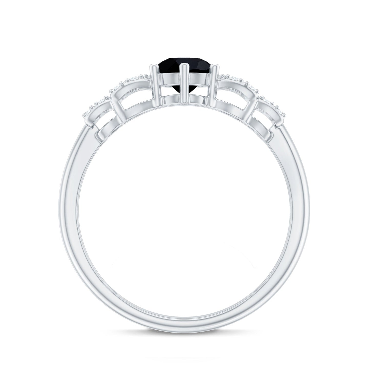 Certified 0.84 Carat Lab Grown Black Diamond Solitaire Engagement Ring with White Diamond