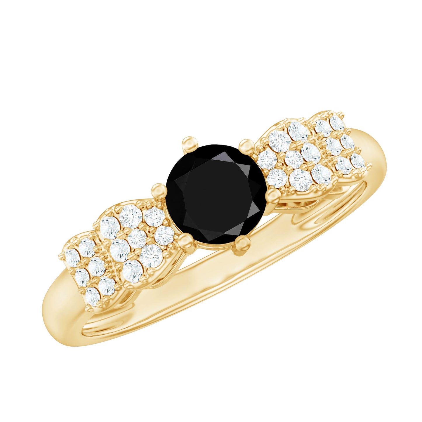 Certified 0.84 Carat Lab Grown Black Diamond Solitaire Engagement Ring with White Diamond