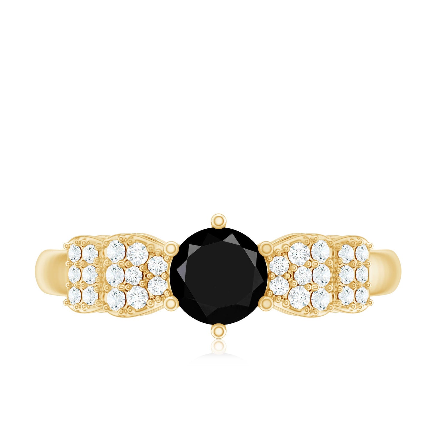 Certified 0.84 Carat Lab Grown Black Diamond Solitaire Engagement Ring with White Diamond