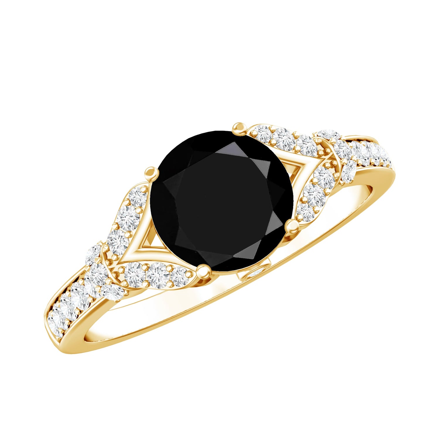 Lab Grown Black Diamond Solitaire Engagement Ring