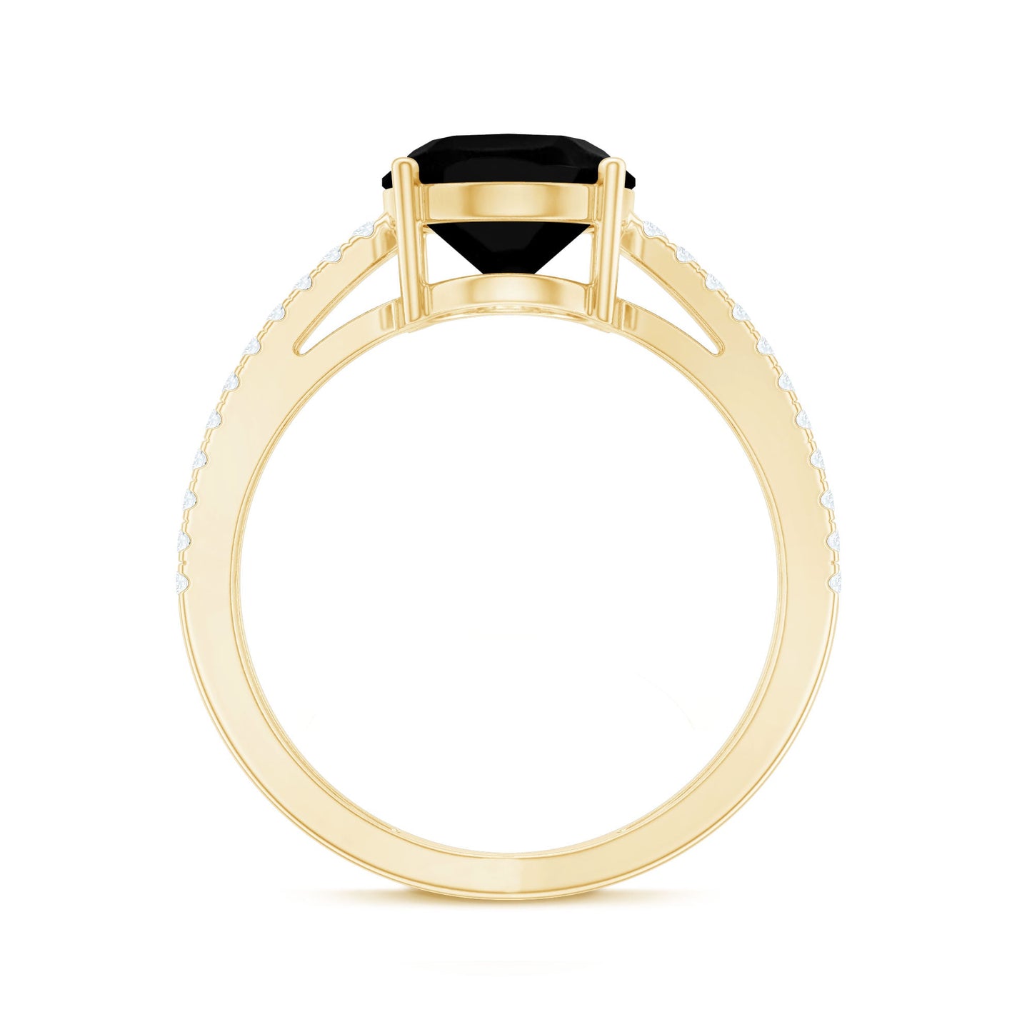 4.2 Carat Lab Grown Black Diamond Statement Engagement Ring with White Diamond