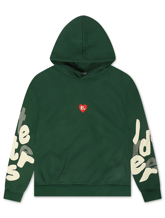Red Letters Copy Me Scattered Hoodie - Green