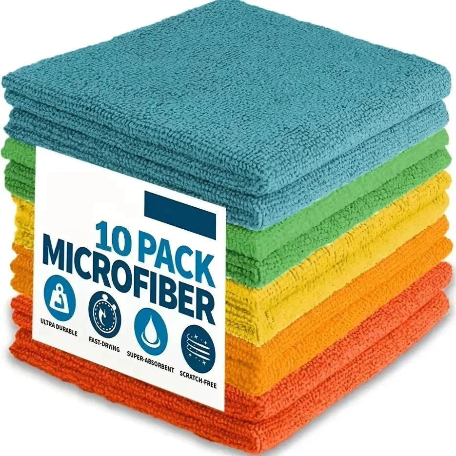 5/10/20pcs Kitchen Towel, Ultra-fine Fiber Light Gray Cleaning Cloth Set, Absorbent, Soft And Stain-removing Cloth