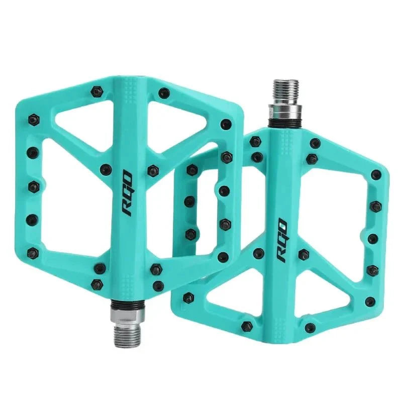 RGO Bicycle Pedals Mtb Nylon Platform Footrest Flat Mountain Bike Paddle Grip Pedalen Bearings Footboards Cycling Foot Hold