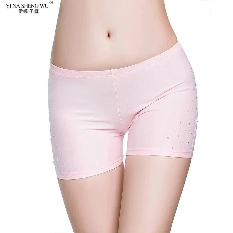 Belly Dance Safety Shorts Women's Belly Dance Clothes Leggings Tight-fitting Stretch Safety Pants with Diamonds Short Pants