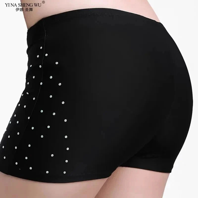 Belly Dance Safety Shorts Women's Belly Dance Clothes Leggings Tight-fitting Stretch Safety Pants with Diamonds Short Pants